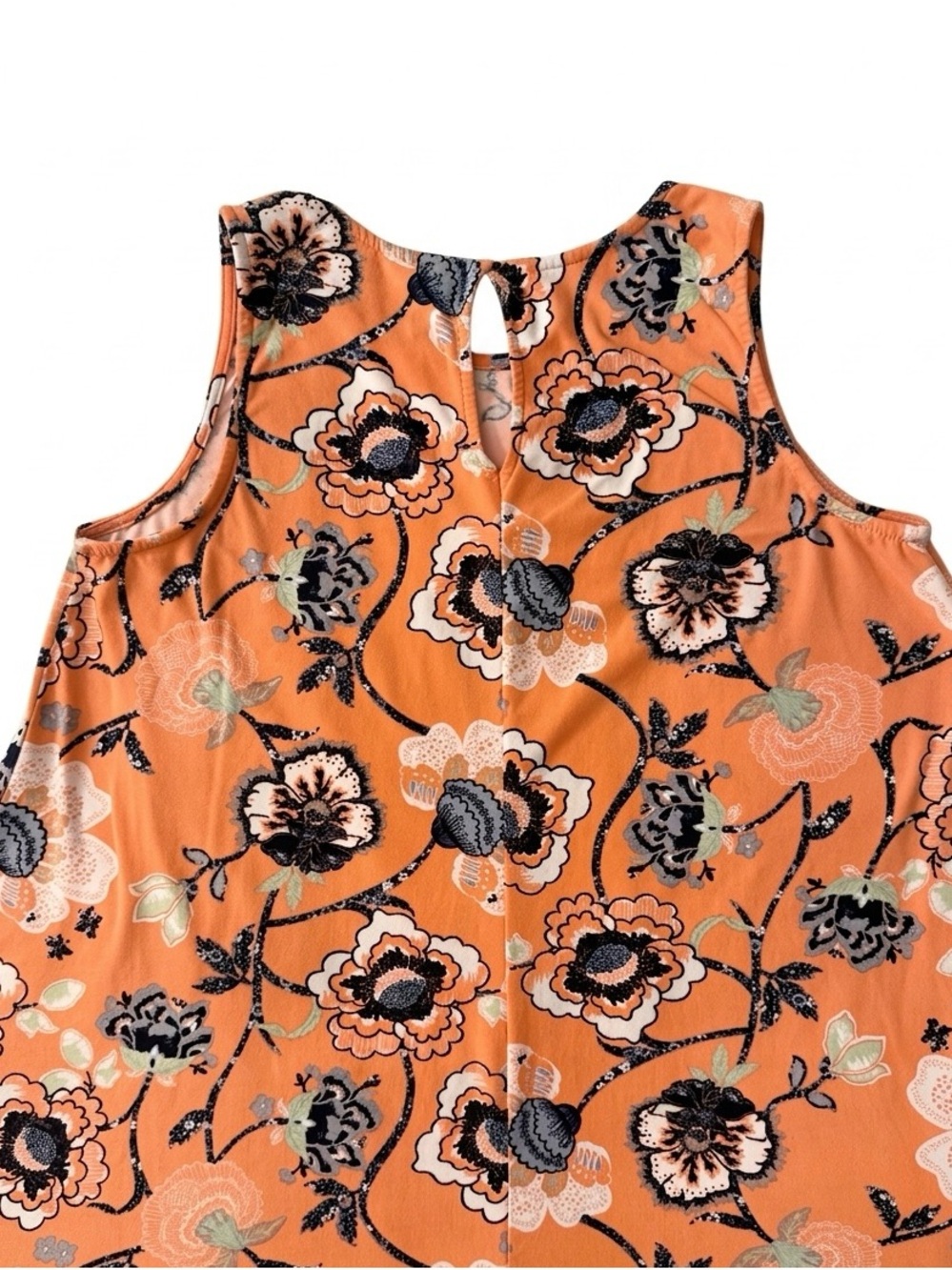 Allison Brittney Orange Floral Sleeveless Mini Dress - Picture 5 of 7